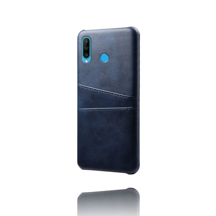 For Huawei P30 Lite Calf Texture PC + PU Leather Back Cover Shockproof Case with Dual Card Slots