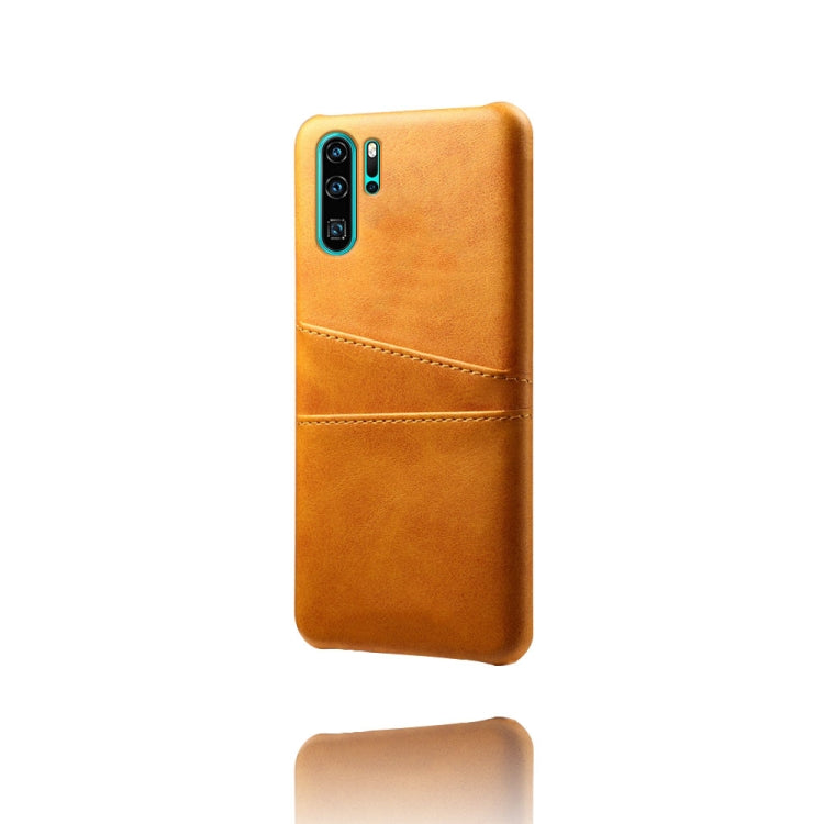 For Huawei P30 Pro Calf Texture PC + PU Leather Back Cover Shockproof Case with Dual Card Slots