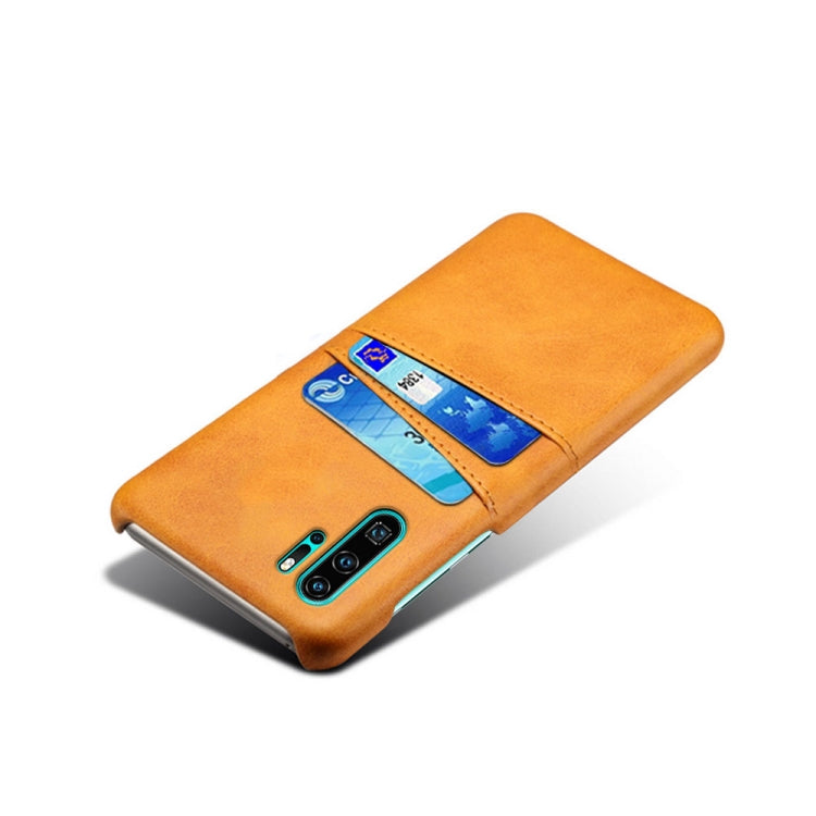 For Huawei P30 Pro Calf Texture PC + PU Leather Back Cover Shockproof Case with Dual Card Slots