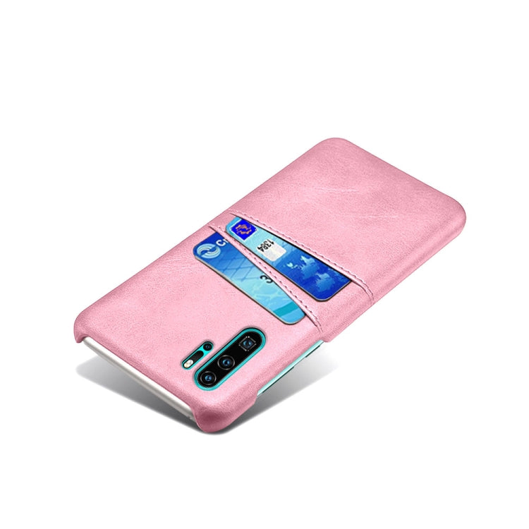 For Huawei P30 Pro Calf Texture PC + PU Leather Back Cover Shockproof Case with Dual Card Slots