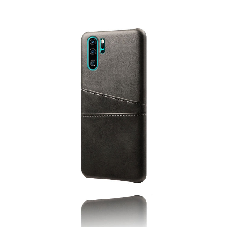 For Huawei P30 Pro Calf Texture PC + PU Leather Back Cover Shockproof Case with Dual Card Slots