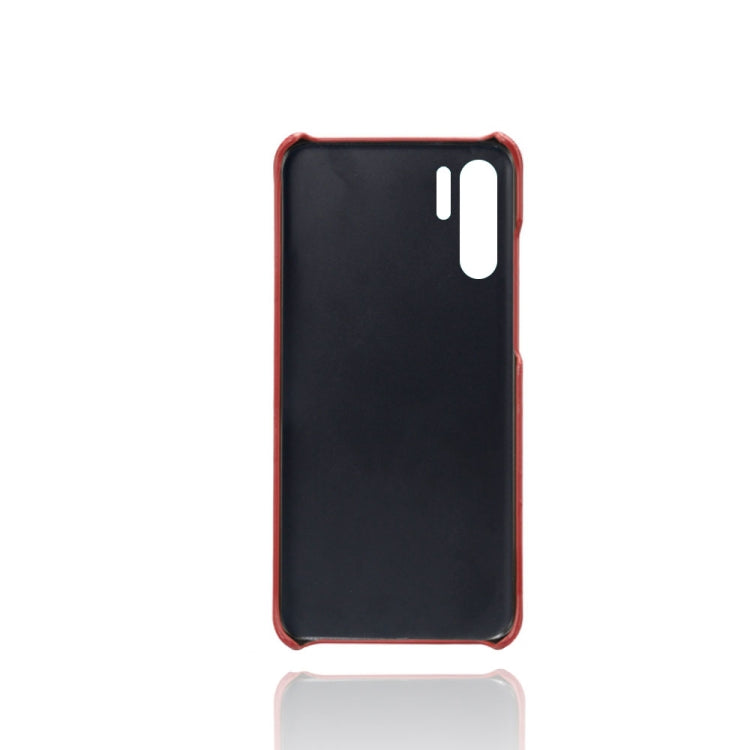 For Huawei P30 Pro Calf Texture PC + PU Leather Back Cover Shockproof Case with Dual Card Slots