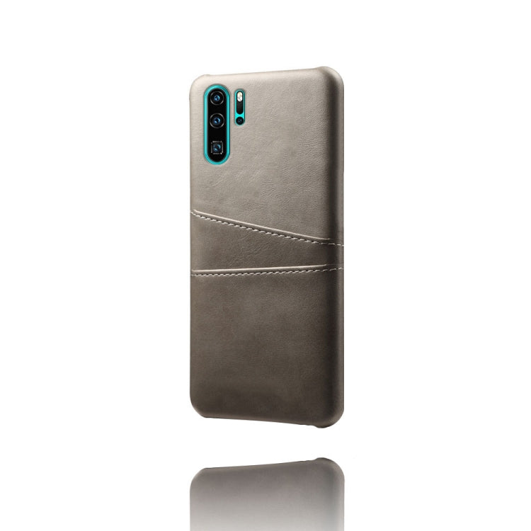 For Huawei P30 Pro Calf Texture PC + PU Leather Back Cover Shockproof Case with Dual Card Slots