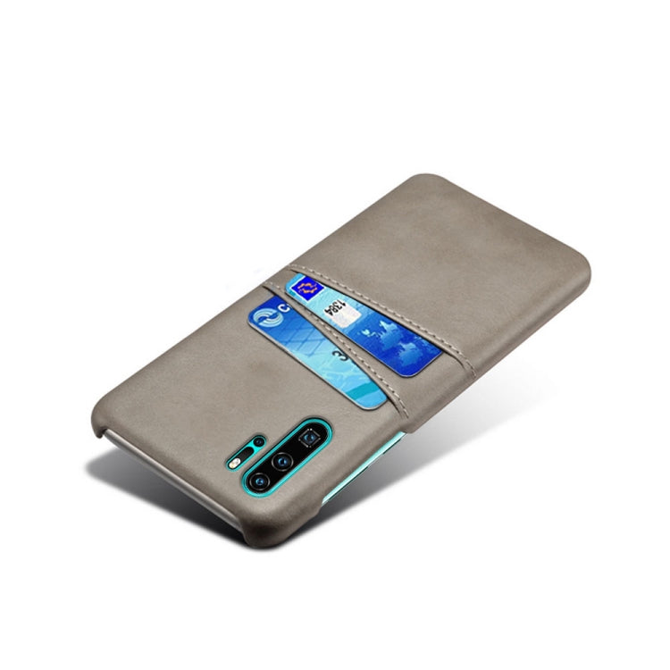 For Huawei P30 Pro Calf Texture PC + PU Leather Back Cover Shockproof Case with Dual Card Slots