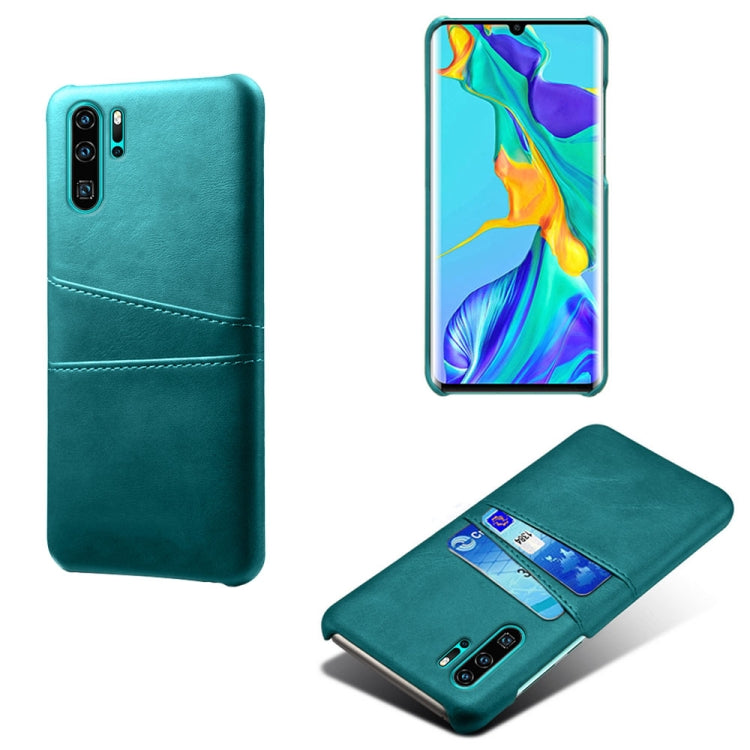 For Huawei P30 Pro Calf Texture PC + PU Leather Back Cover Shockproof Case with Dual Card Slots