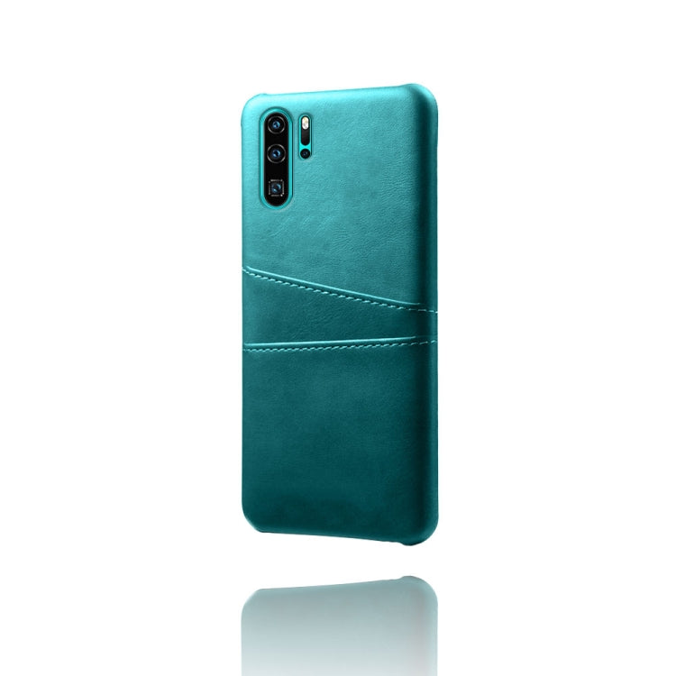 For Huawei P30 Pro Calf Texture PC + PU Leather Back Cover Shockproof Case with Dual Card Slots
