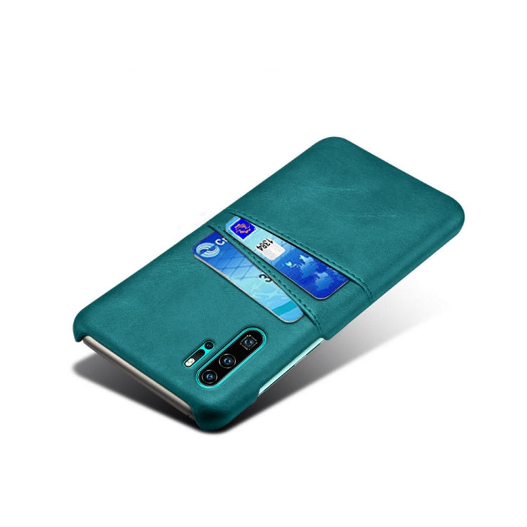 For Huawei P30 Pro Calf Texture PC + PU Leather Back Cover Shockproof Case with Dual Card Slots