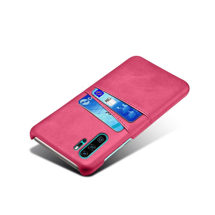 For Huawei P30 Pro Calf Texture PC + PU Leather Back Cover Shockproof Case with Dual Card Slots