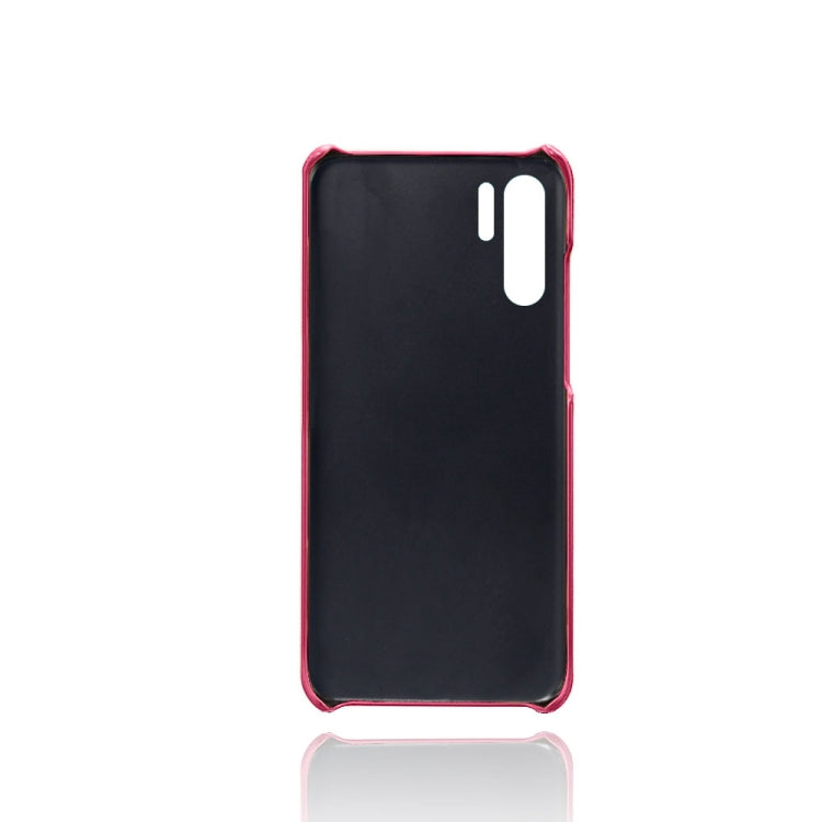 For Huawei P30 Pro Calf Texture PC + PU Leather Back Cover Shockproof Case with Dual Card Slots