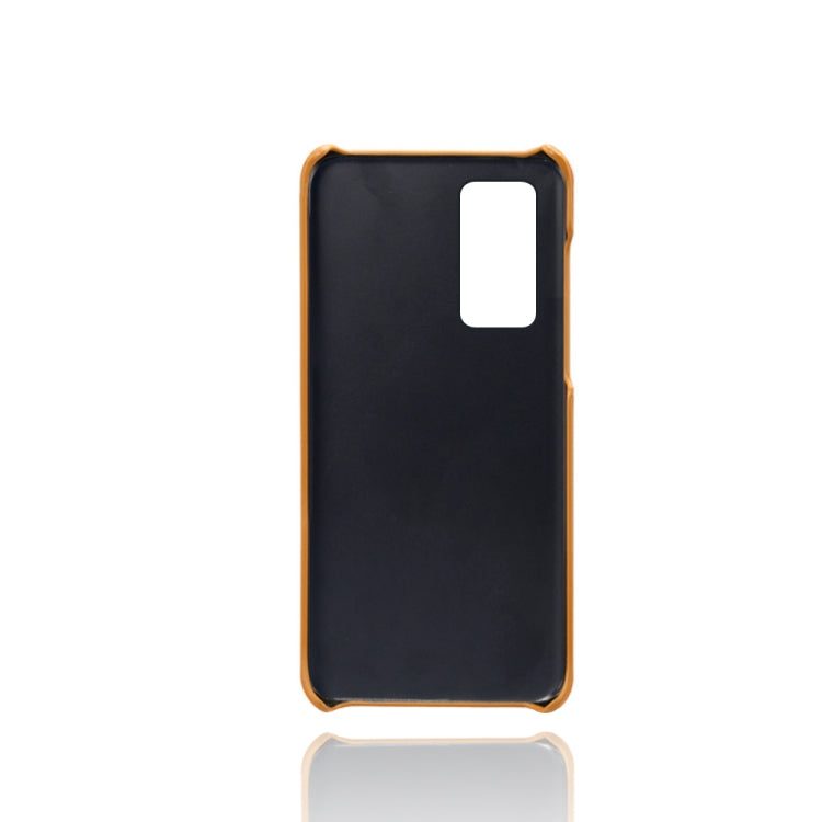 For Huawei P40 Calf Texture PC + PU Leather Back Cover Shockproof Case with Dual Card Slots