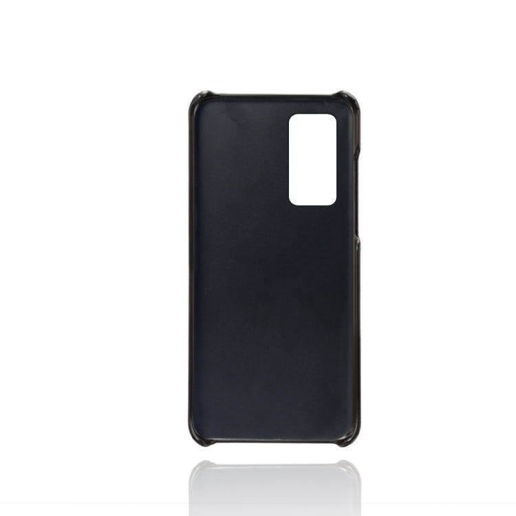 For Huawei P40 Calf Texture PC + PU Leather Back Cover Shockproof Case with Dual Card Slots