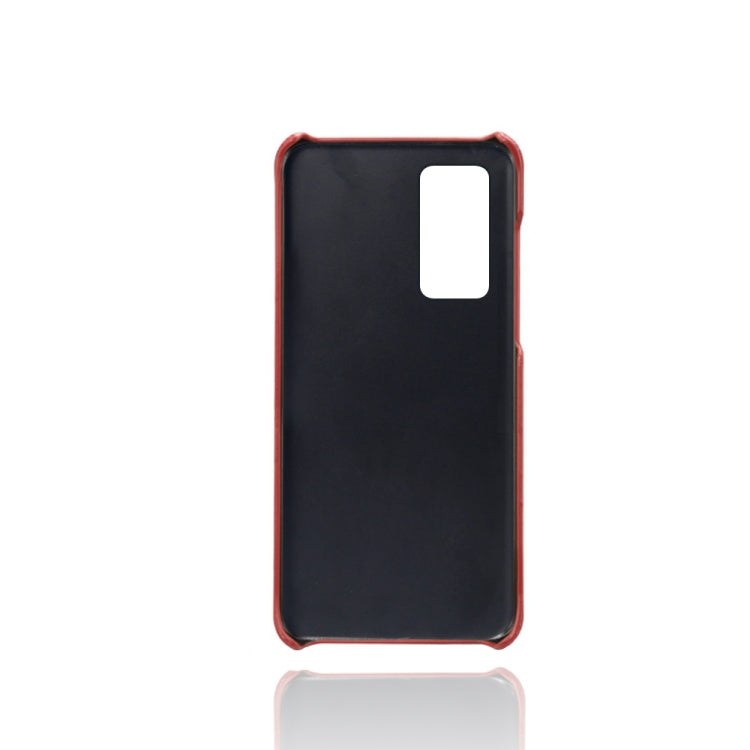 For Huawei P40 Calf Texture PC + PU Leather Back Cover Shockproof Case with Dual Card Slots
