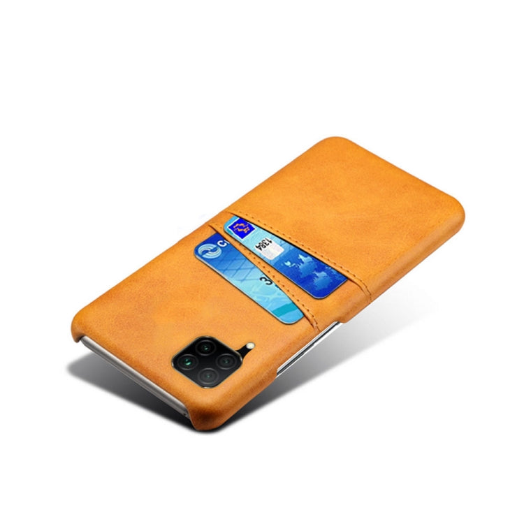 For Huawei P40 Lite Calf Texture PC + PU Leather Back Cover Shockproof Case with Dual Card Slots
