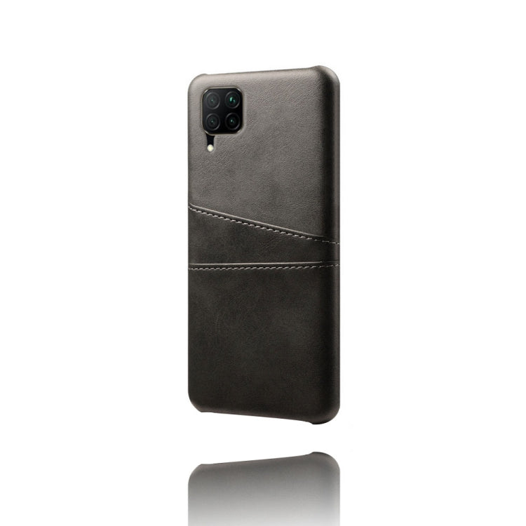 For Huawei P40 Lite Calf Texture PC + PU Leather Back Cover Shockproof Case with Dual Card Slots