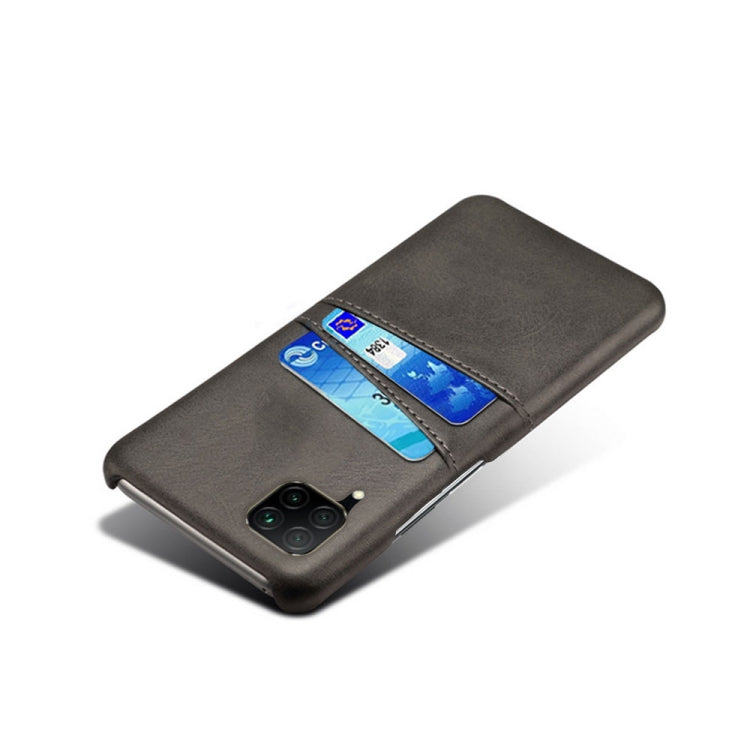 For Huawei P40 Lite Calf Texture PC + PU Leather Back Cover Shockproof Case with Dual Card Slots