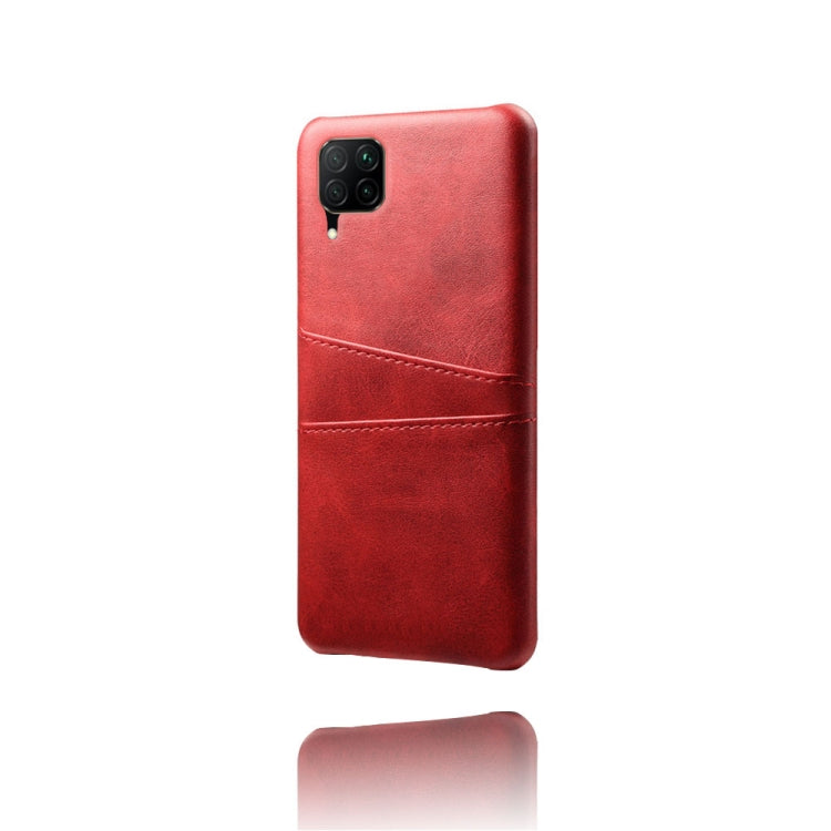 For Huawei P40 Lite Calf Texture PC + PU Leather Back Cover Shockproof Case with Dual Card Slots