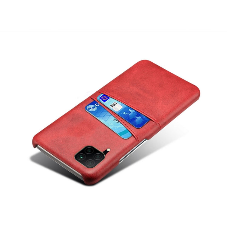 For Huawei P40 Lite Calf Texture PC + PU Leather Back Cover Shockproof Case with Dual Card Slots