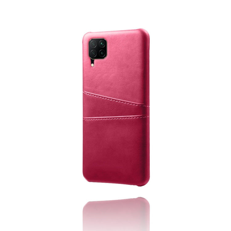 For Huawei P40 Lite Calf Texture PC + PU Leather Back Cover Shockproof Case with Dual Card Slots