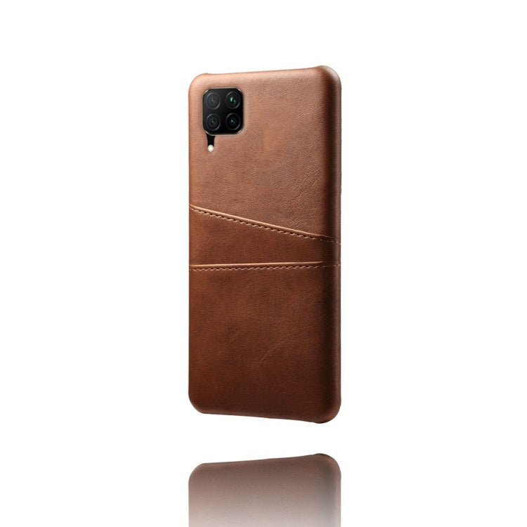 For Huawei P40 Lite Calf Texture PC + PU Leather Back Cover Shockproof Case with Dual Card Slots