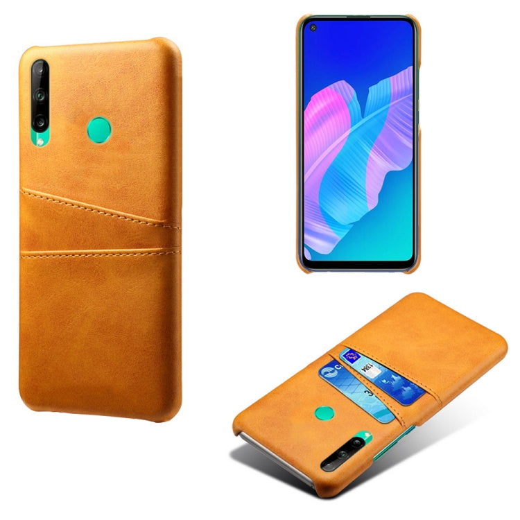 For Huawei P40 lite E Calf Texture PC + PU Leather Back Cover Shockproof Case with Dual Card Slots