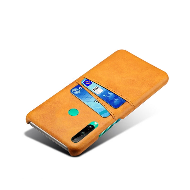 For Huawei P40 lite E Calf Texture PC + PU Leather Back Cover Shockproof Case with Dual Card Slots