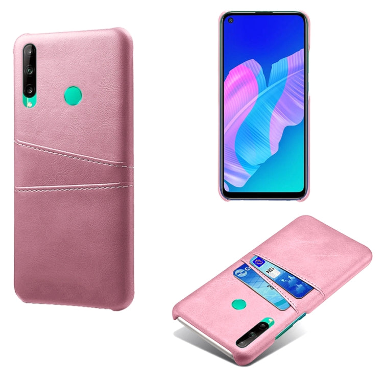 For Huawei P40 lite E Calf Texture PC + PU Leather Back Cover Shockproof Case with Dual Card Slots