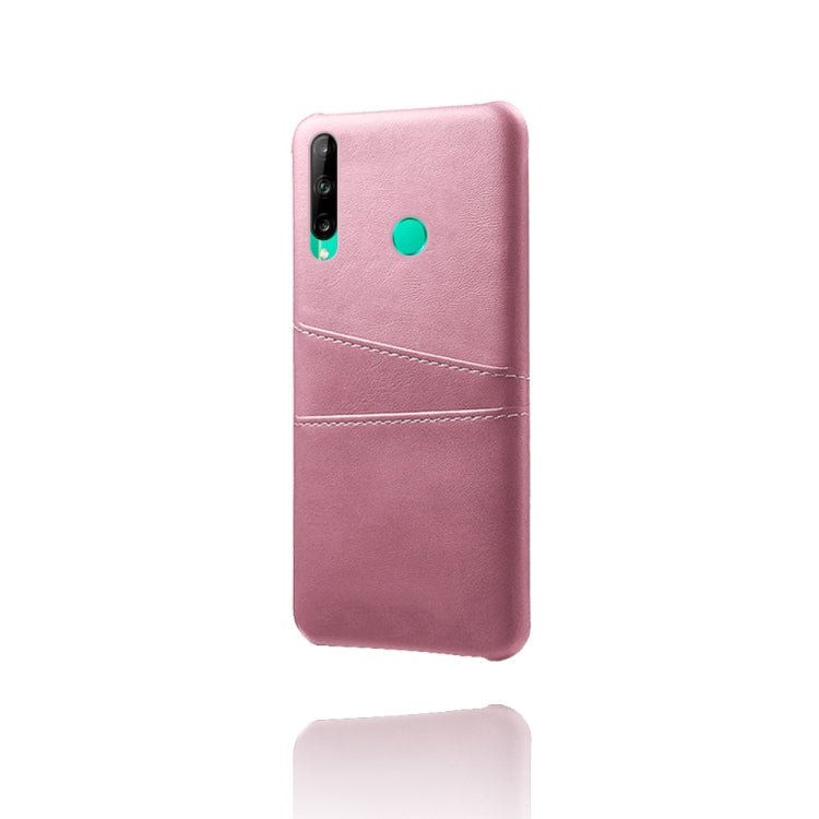 For Huawei P40 lite E Calf Texture PC + PU Leather Back Cover Shockproof Case with Dual Card Slots