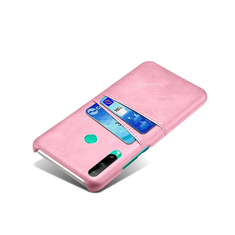 For Huawei P40 lite E Calf Texture PC + PU Leather Back Cover Shockproof Case with Dual Card Slots
