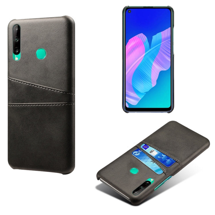 For Huawei P40 lite E Calf Texture PC + PU Leather Back Cover Shockproof Case with Dual Card Slots