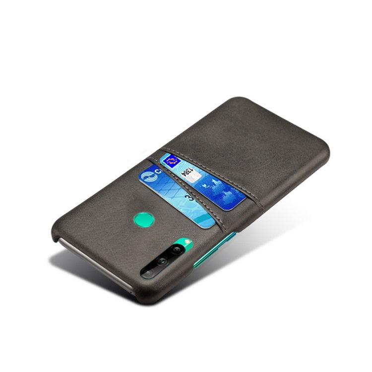For Huawei P40 lite E Calf Texture PC + PU Leather Back Cover Shockproof Case with Dual Card Slots