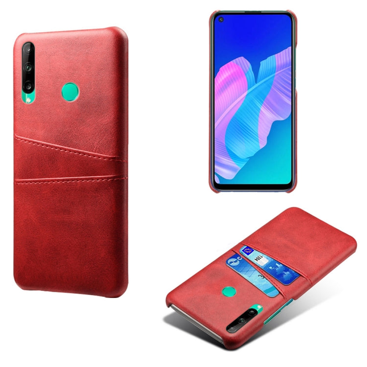 For Huawei P40 lite E Calf Texture PC + PU Leather Back Cover Shockproof Case with Dual Card Slots