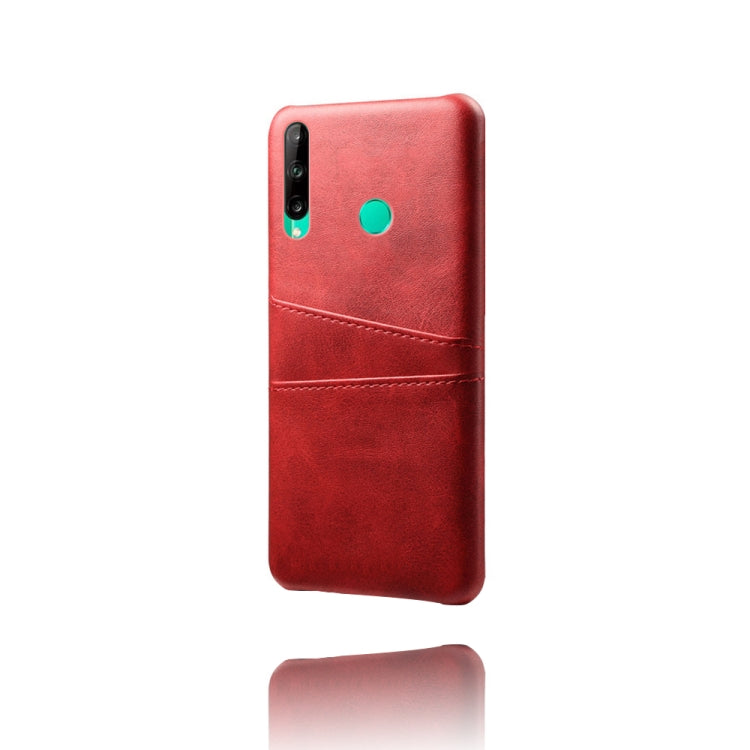 For Huawei P40 lite E Calf Texture PC + PU Leather Back Cover Shockproof Case with Dual Card Slots