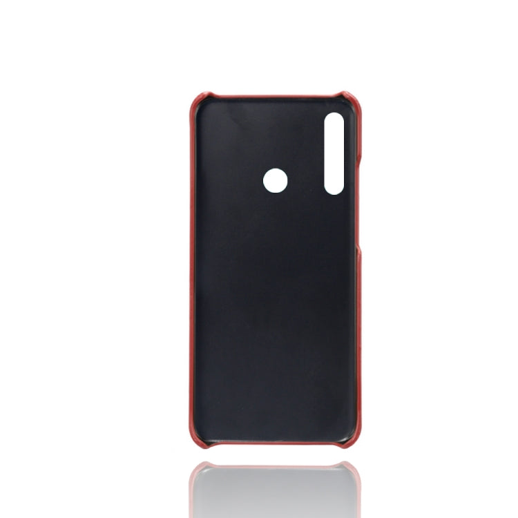 For Huawei P40 lite E Calf Texture PC + PU Leather Back Cover Shockproof Case with Dual Card Slots