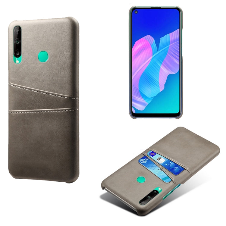 For Huawei P40 lite E Calf Texture PC + PU Leather Back Cover Shockproof Case with Dual Card Slots