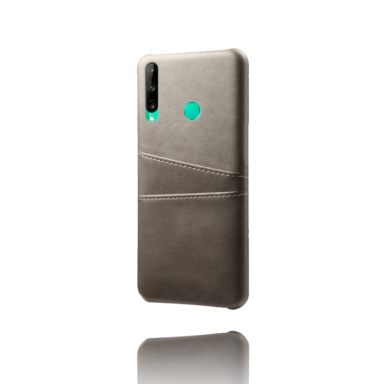 For Huawei P40 lite E Calf Texture PC + PU Leather Back Cover Shockproof Case with Dual Card Slots