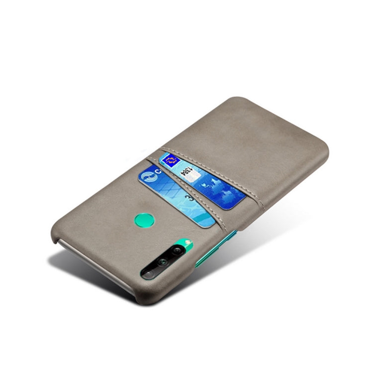 For Huawei P40 lite E Calf Texture PC + PU Leather Back Cover Shockproof Case with Dual Card Slots