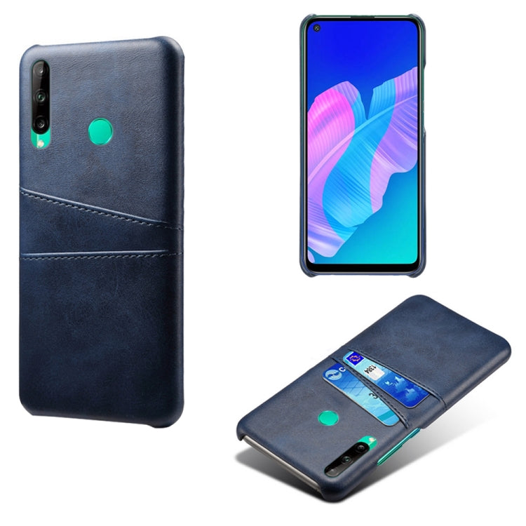 For Huawei P40 lite E Calf Texture PC + PU Leather Back Cover Shockproof Case with Dual Card Slots