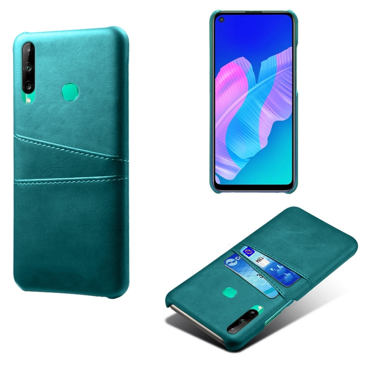 For Huawei P40 lite E Calf Texture PC + PU Leather Back Cover Shockproof Case with Dual Card Slots