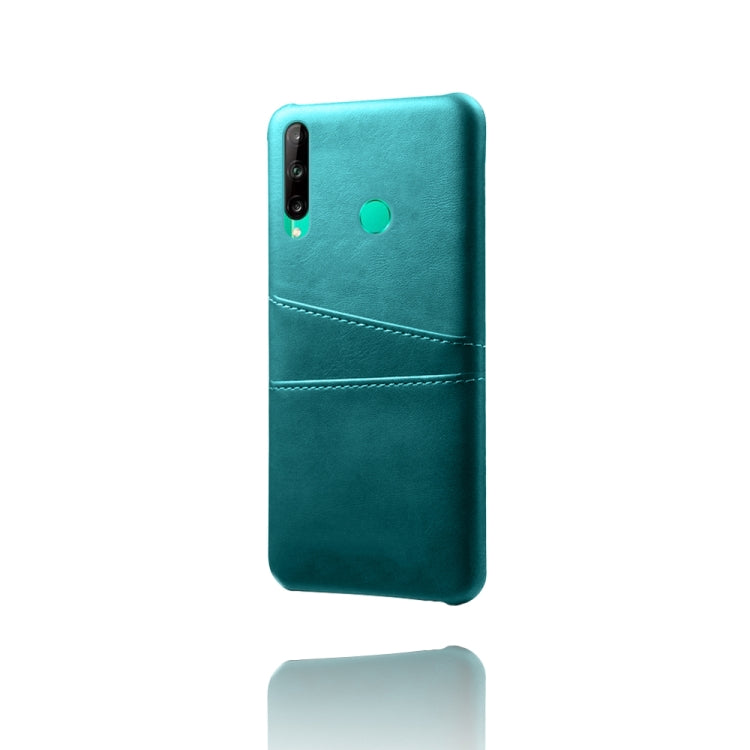 For Huawei P40 lite E Calf Texture PC + PU Leather Back Cover Shockproof Case with Dual Card Slots