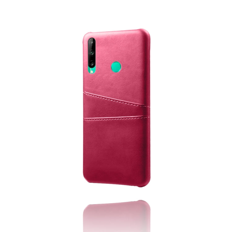 For Huawei P40 lite E Calf Texture PC + PU Leather Back Cover Shockproof Case with Dual Card Slots