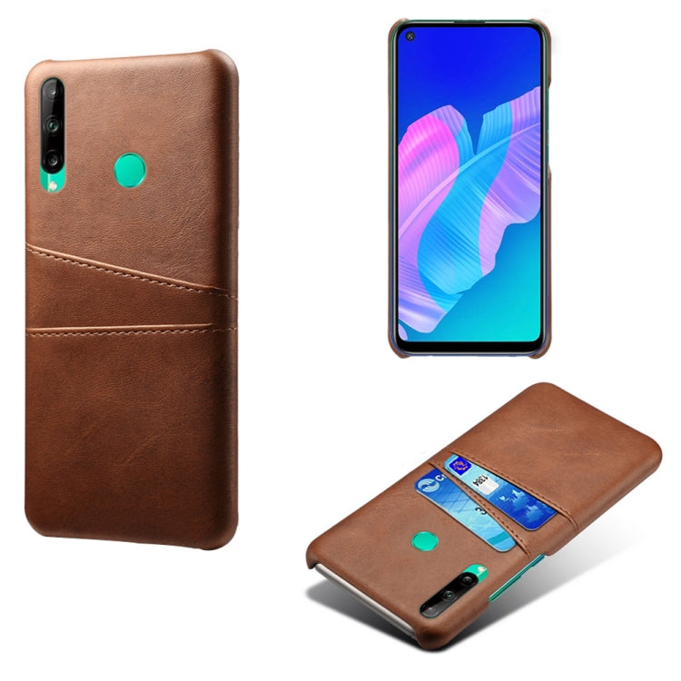 For Huawei P40 lite E Calf Texture PC + PU Leather Back Cover Shockproof Case with Dual Card Slots