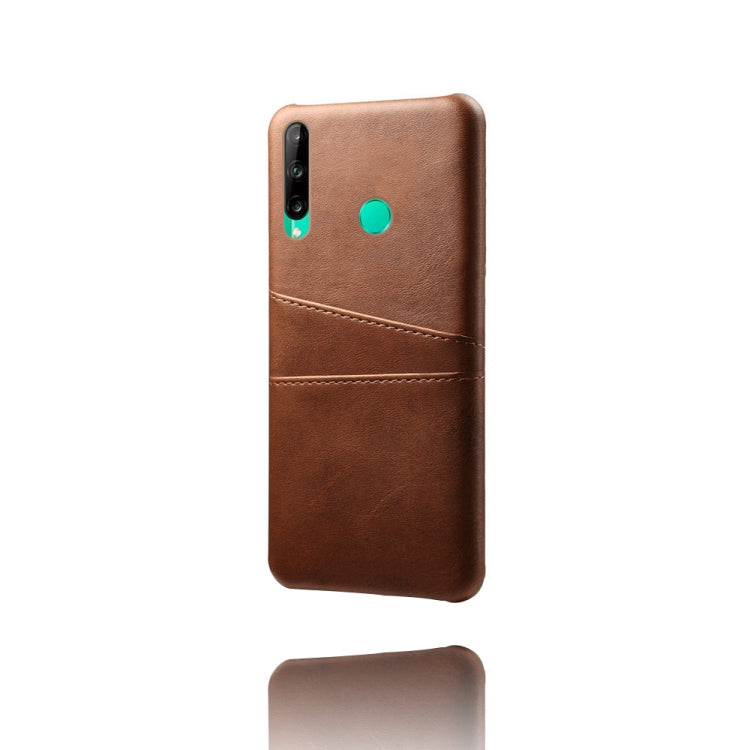 For Huawei P40 lite E Calf Texture PC + PU Leather Back Cover Shockproof Case with Dual Card Slots