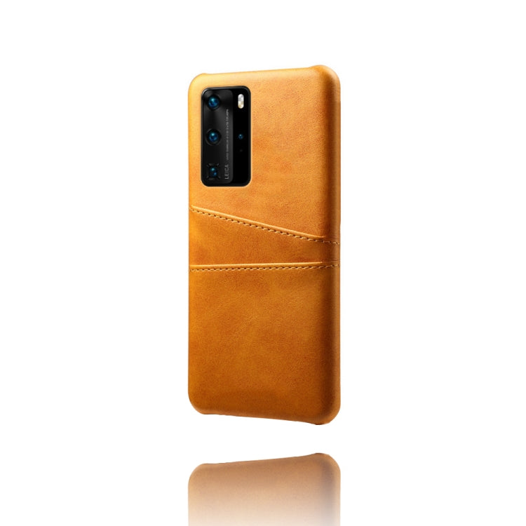 For Huawei P40 Pro Calf Texture PC + PU Leather Back Cover Shockproof Case with Dual Card Slots