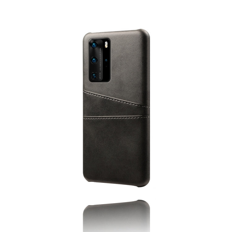 For Huawei P40 Pro Calf Texture PC + PU Leather Back Cover Shockproof Case with Dual Card Slots
