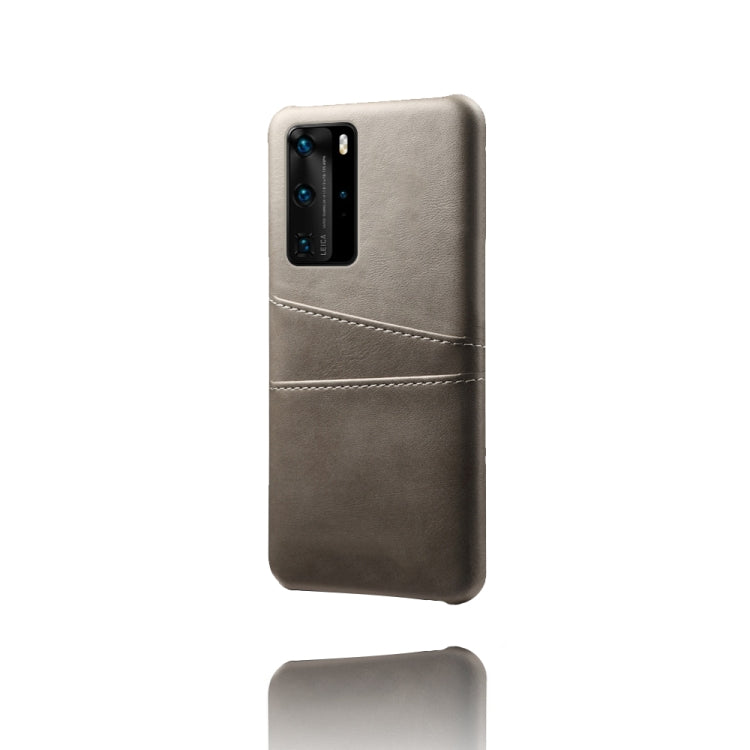 For Huawei P40 Pro Calf Texture PC + PU Leather Back Cover Shockproof Case with Dual Card Slots
