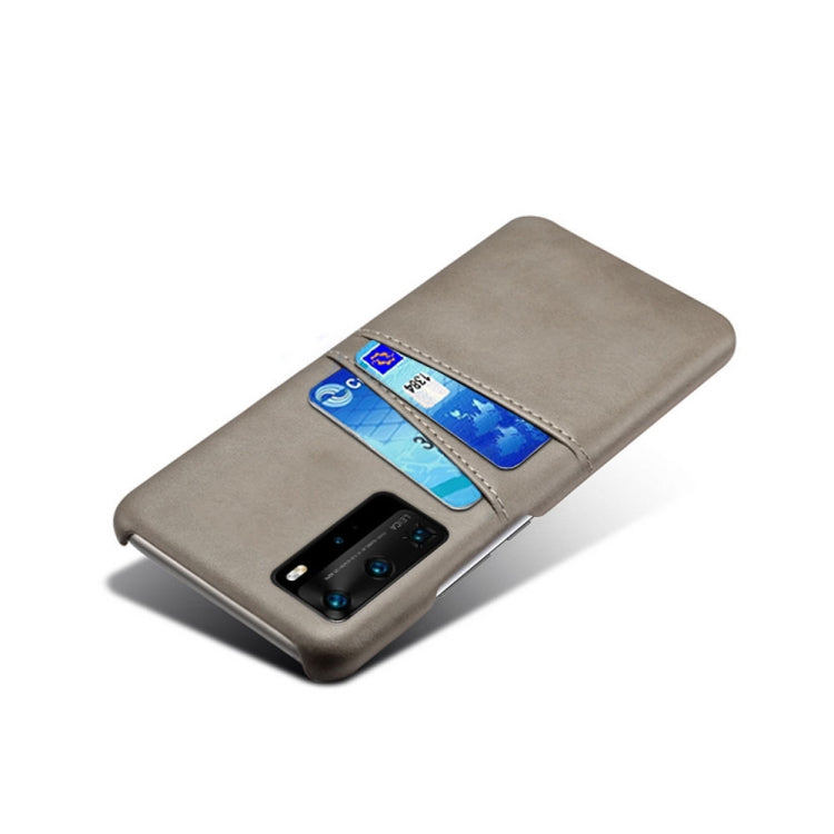 For Huawei P40 Pro Calf Texture PC + PU Leather Back Cover Shockproof Case with Dual Card Slots