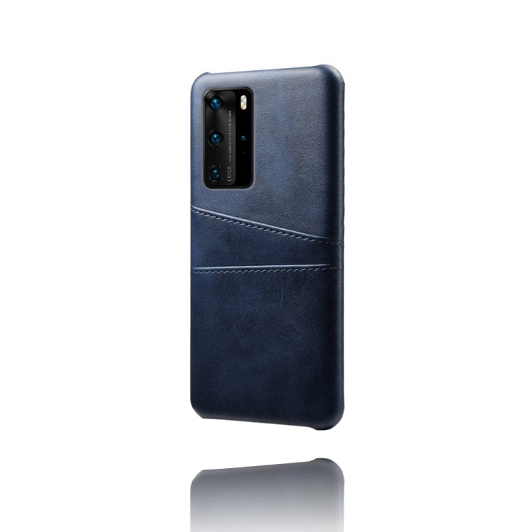 For Huawei P40 Pro Calf Texture PC + PU Leather Back Cover Shockproof Case with Dual Card Slots