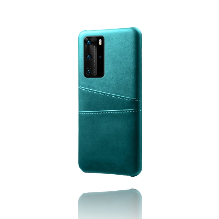 For Huawei P40 Pro Calf Texture PC + PU Leather Back Cover Shockproof Case with Dual Card Slots