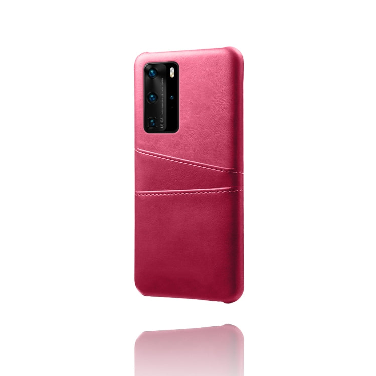 For Huawei P40 Pro Calf Texture PC + PU Leather Back Cover Shockproof Case with Dual Card Slots