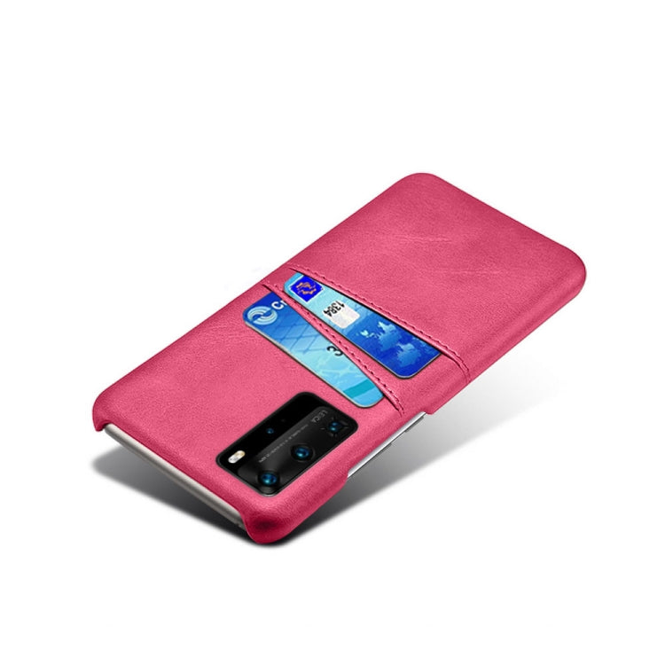 For Huawei P40 Pro Calf Texture PC + PU Leather Back Cover Shockproof Case with Dual Card Slots